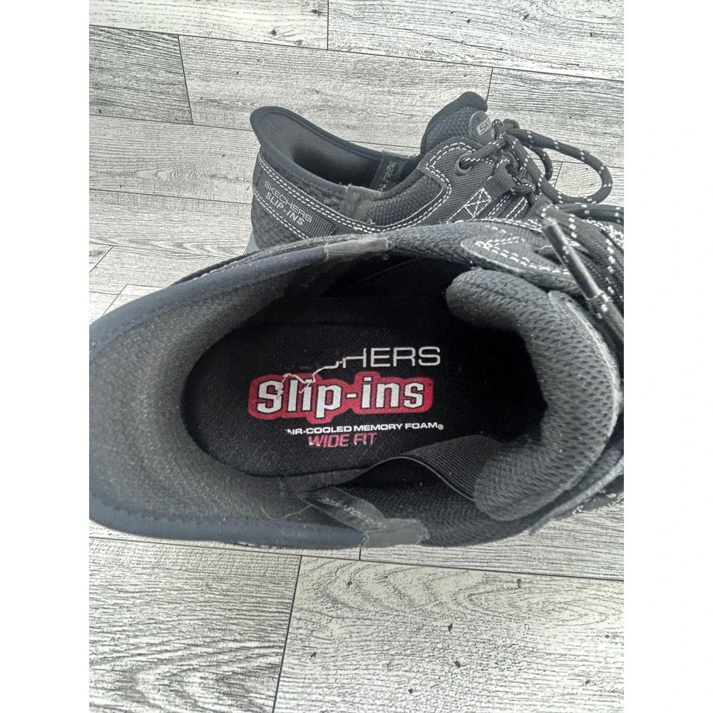 Skechers Slip-ins Adventure Men Sz 9.5 Wide Black Charcoal Sneakers 237622W BKCC
